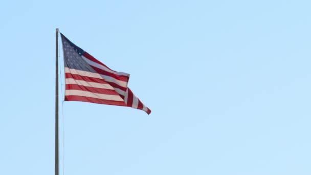 Amerikansk Flaggvideo Amerikanska Patriotfilmer Usa Flagga Slow Motion Video Amerikansk — Stockvideo