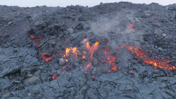 Flujo Lava Erupción Del Volcán Mauna Loa Hawaii Isla Grande — Vídeos de Stock