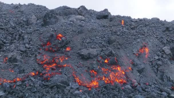 Flusso Lava Big Island Alle Hawaii Usa Girato Sulla Fotocamera — Video Stock