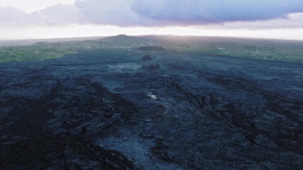 Helikopter Antenne Van Uitbarsting Van Kilauea Vulkaan Big Island Hawaii — Stockvideo