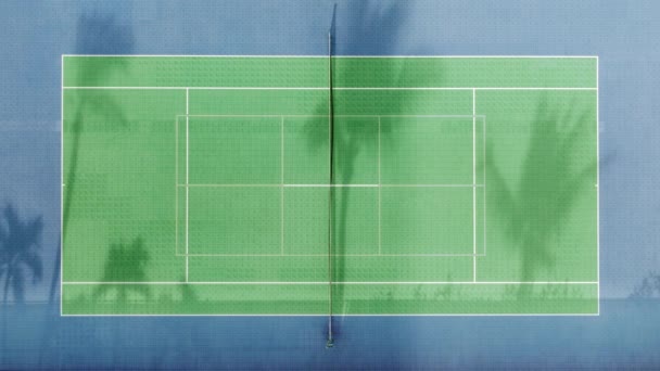 Perfecte Tennis Zakelijke Achtergrond Voor Commerciële Kopieertekst Luchtfoto Naar Beneden — Stockvideo