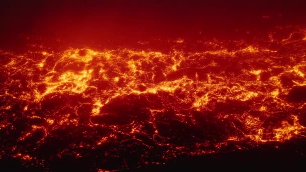 Rosso Aereo Incandescente Nella Lava Vulcanica Scura Delle Hawaii Big — Video Stock