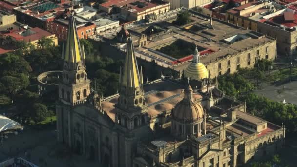 Catedral Guadalajara Ciudad México Drone Volando Alrededor Catedral Asunción Nuestra — Vídeos de Stock