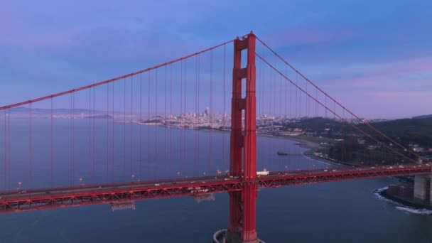 Вид Воздуха Мост Золотые Ворота Заливе Сан Франциско Северная Калифорния — стоковое видео