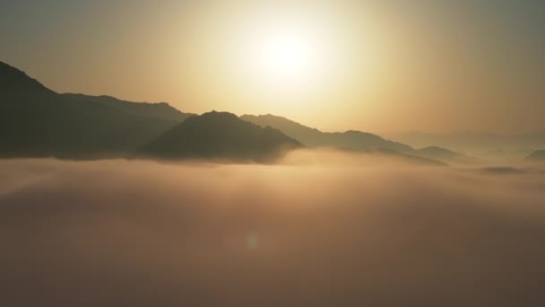 Аерофотозйомка Польотів Над Хмарами Небо Хмарами Сонцем Красиві Кадри Мрії — стокове відео