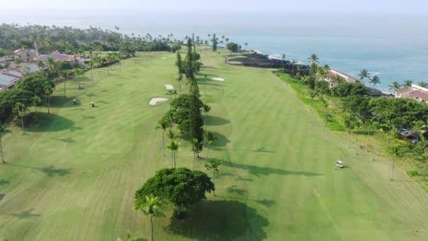 Luxusní Golfový Klub Hotelový Resort Havajském Pobřeží Malebným Výhledem Tichý — Stock video