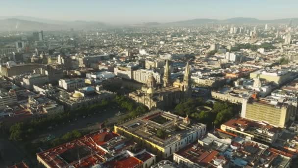 Pemandangan Udara Indah Guadalajara Mexico Arsitektur Spanyol Kota Meksiko Sinar — Stok Video