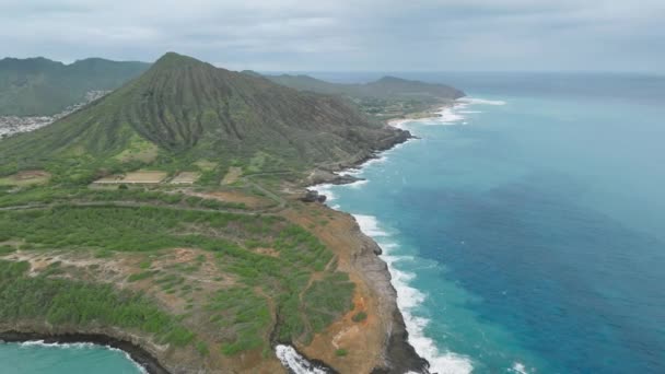 Hanauma Bay State Park Zamračený Den Vznikla Sopečném Kuželu Hanauma — Stock video