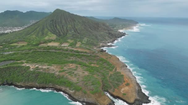 Formed Volcanic Cone Hanauma Bay Pristine Marine Ecosystem Close Honolulu — Stock Video