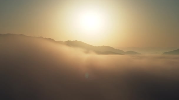 Літати Яких Хмарах Аерофотозйомка Польотів Над Хмарами Небо Хмарами Сонцем — стокове відео