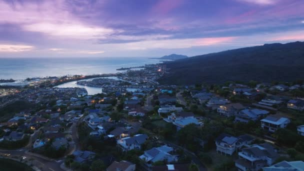 Drone Dessus Des Chalets Hawaï Kai Île Oahu Honolulu Vue — Video