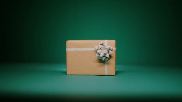 God Jul 2024 Magisk Natt Bakgrund Med Elegant Presentförpackning Insvept — Stockvideo