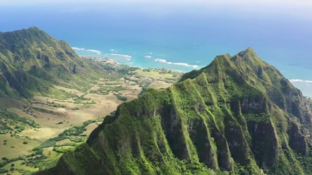 Odkryta Panorama Przygody Egzotyczna Wyspa Usa Turystyka Epicka Antena Nad — Wideo stockowe