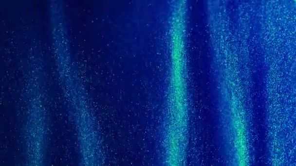 Blue Paint Green Shimmer Waving Water Colorful Ink Sparkling Underwater — Stock Video