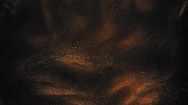 橙色和黑色的巨幅照片在水中溶化 背景上流动的墨水水 丙烯酸涂料在水下慢速运动 过渡模式背景 4K带复制空间的视频 — 图库视频影像