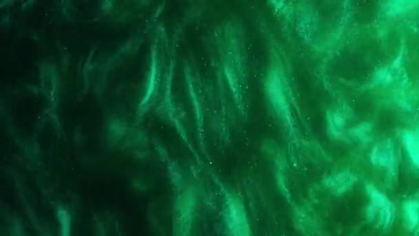 Abstract Cloud Green Paint Splashing Water Colorful Ink Dissolving Underwater — Stock Video