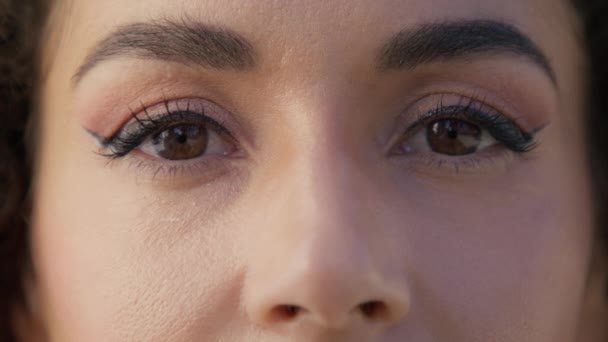 Concept Mixed Race Diverse Model Classy Elegant Eyeliner Make Hispanic — Stock Video