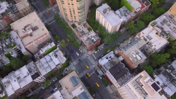 Вид Высоты Птичьего Полета Улицу Нью Йорка Перекрестком Сверху Снесены — стоковое видео