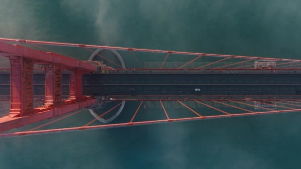 Cinematikus Kilátás San Franciscóra Ködös Arany Naplemente Fényében Kilátás Felülről — Stock videók