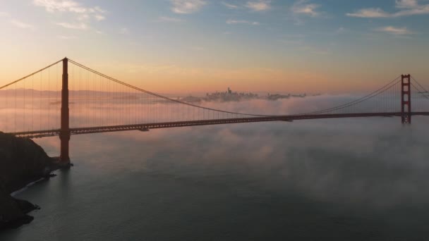 Birds Eye View San Francisco City Skyline Golden Gate Bridge — Αρχείο Βίντεο