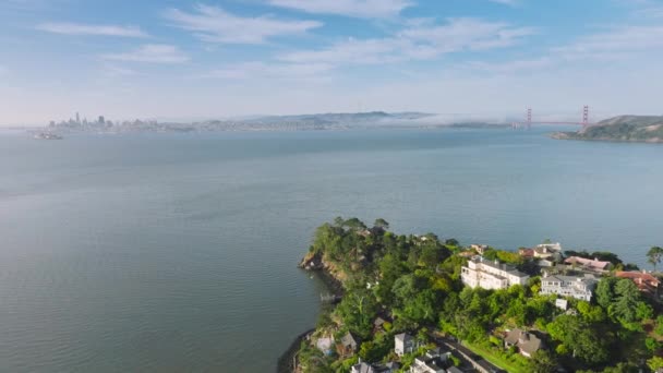 Vogels Uitzicht Het Pittoreske Belvedere Stad San Francisco Bay Area — Stockvideo