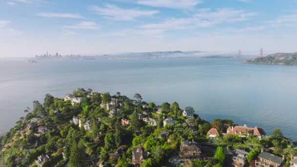 Сценарий Города Бельведер Видом Залив Сан Франциско Калифорния Сша Чудесный — стоковое видео