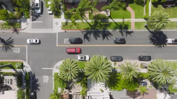 Вид Зверху Автомобілі Їдуть Міських Вулицях Ньюпорт Біч Корона Дель — стокове відео