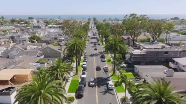 Panoramaaufnahme Von Luxusvillen Einem Vorort Von Newport Beach Corona Del — Stockvideo