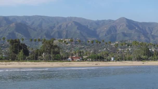 Повітряний Знімок Берегової Лінії Санта Барбарі Вид Місто Мису Кастільйо — стокове відео