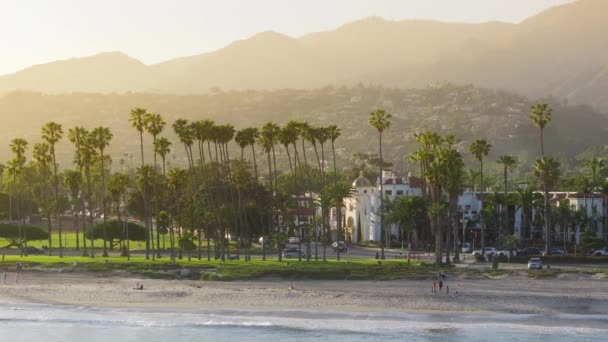 Panoramic View Picturesque Landscape Santa Barbara City Shoreline California Usa — Stock Video