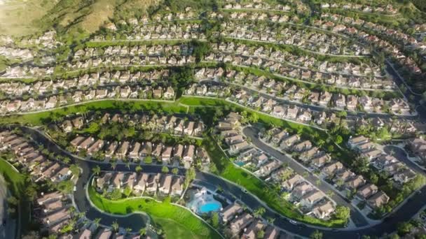 Overhead Shot Expensive Property Settled Calabasas Hills Los Angeles Suburban — Stock Video