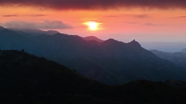 Amazing Malibu Mountains Landscape Sunset California Los Angeles Suburban Usa — Stockvideo
