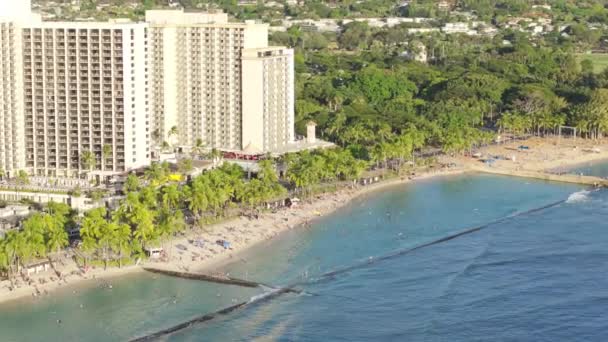 Oahu Cel Podróży Dla Bogatych Turystów Wakacje Hawajach Widok Lotu — Wideo stockowe
