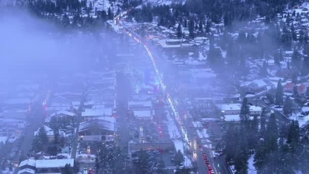Letecká Zimní Sezóna Leavenworth Washington Usa Bavorské Vesnici Inspirované Kouzly — Stock video