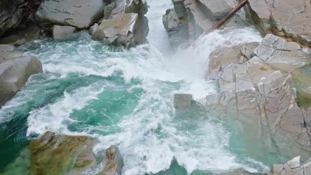 Schöne Natur Pur Bundesstaat Washington Nördliche Kaskaden Hintergrund Wasserfall Immergrünen — Stockvideo