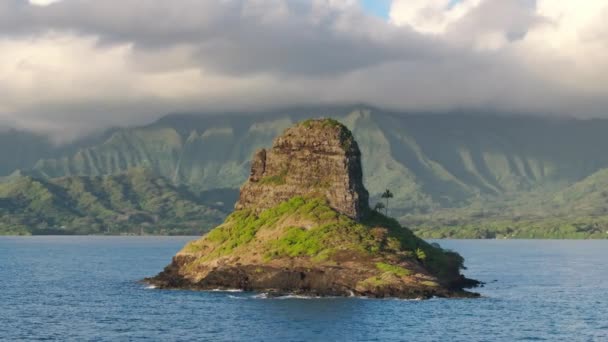 Kínai Kalap Sziget Arany Napfelkelte Fényben Hawaii Úti Cél Háttere — Stock videók