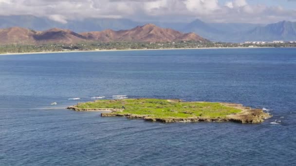 Luftaufnahme Der Insel Popoia Der Bucht Von Kailua Schöne Hawaii — Stockvideo