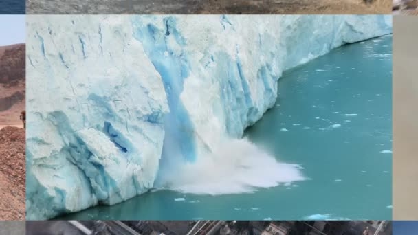 Colagem Das Alterações Climáticas Aquecimento Global Desastre Ecológico Impactado Por — Vídeo de Stock