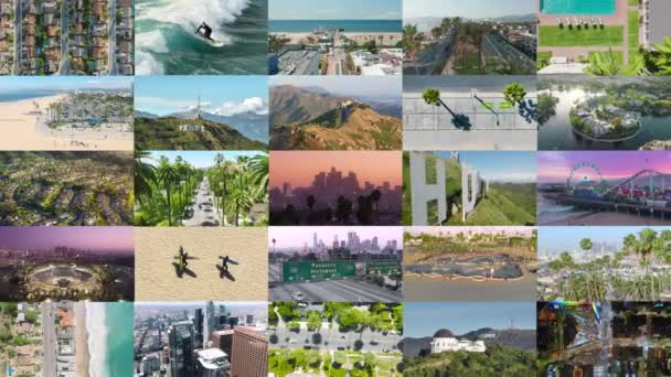 Los Angeles Kalifornia 2022 Március Hollywood Jel Mérföldkő Zöld Dombokon — Stock videók