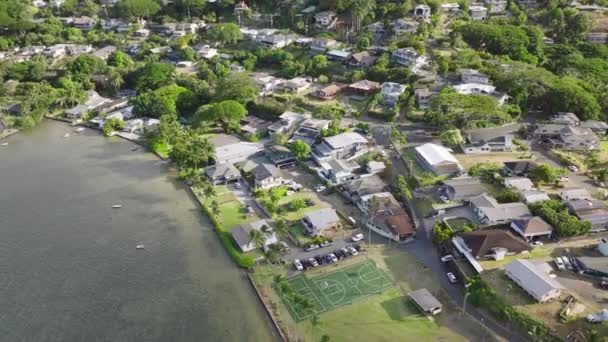 Oahu Adası Ndaki Kırsal Alan Güneşli Bir Günde Hawaii Küçük — Stok video