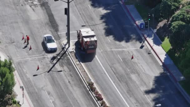 Лос Анджелес Калифорния Сша Процесс Восстановления Дорожного Покрытия Март Снимок — стоковое видео