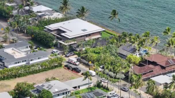 Antecedentes Negócios Imobiliários Oahu Férias Kailua Lanikai Cidade Praia Paisagem — Vídeo de Stock