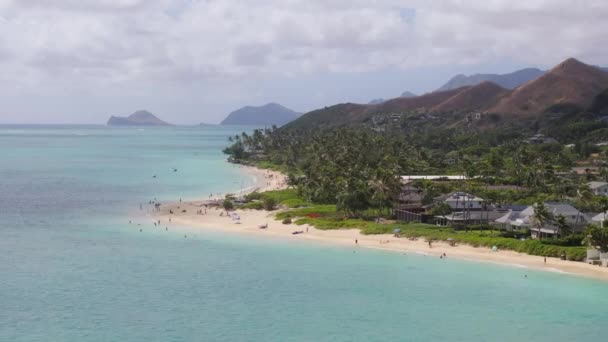Прекрасний Пляж Острові Оаху Гаваї Мальовничий Ландшафт Природи Тихого Океану Ліцензійні Стокові Відео