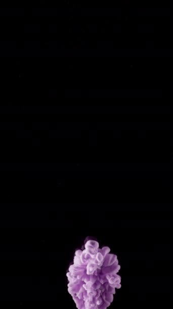Вертикальний Екран Велична Фіолетова Фарба Вибухає Зірковій Порожнечі Створюючи Ефектний Відеокліп