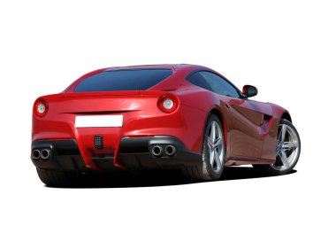 Red sports car back view