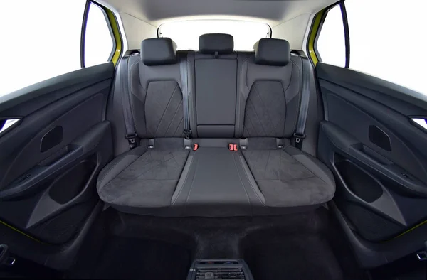 Rear seats of a luxury passenger car, front view