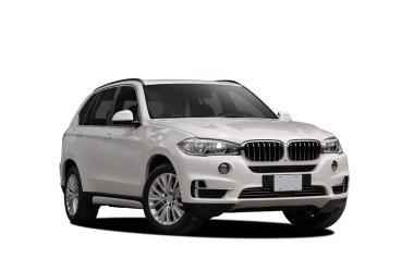 Beyaz arka planda SUV, ön görünüm