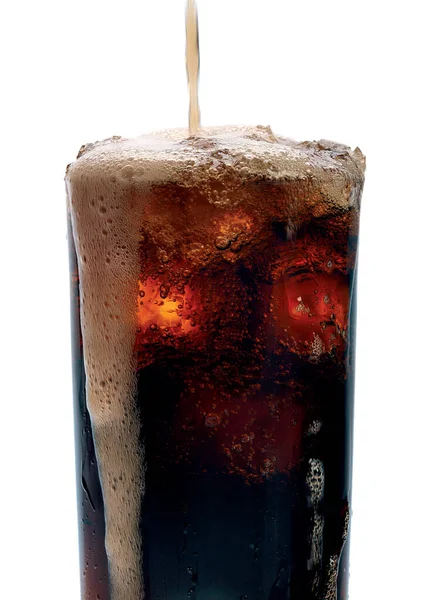Ποτήρι Σόδα Κόκα Και Πάγος — Φωτογραφία Αρχείου