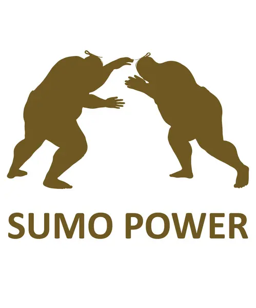 stock vector Stock Vector Illustration of Sumo Wrestler Silhouettes: Solo and Competitive Stance