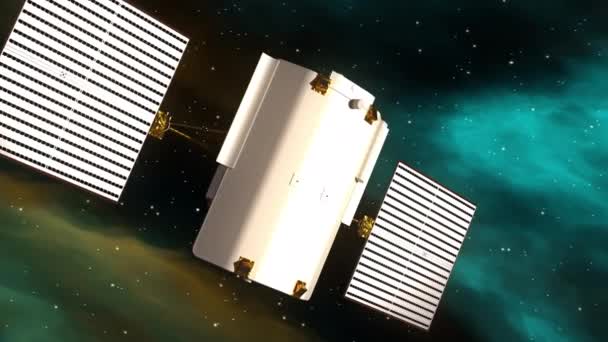 机器人太空探测器飞向太阳 3D动画 3840X2160 — 图库视频影像